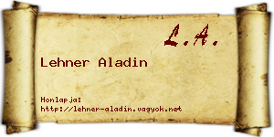 Lehner Aladin névjegykártya
